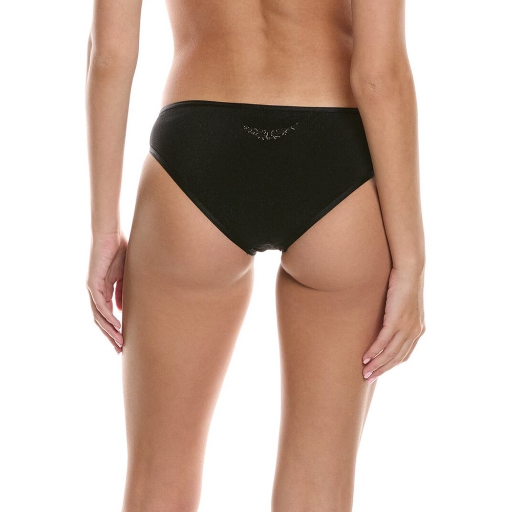 Zadig & Voltaire Women’s Crinkle Bikini Panties Bottom, 36, Black
